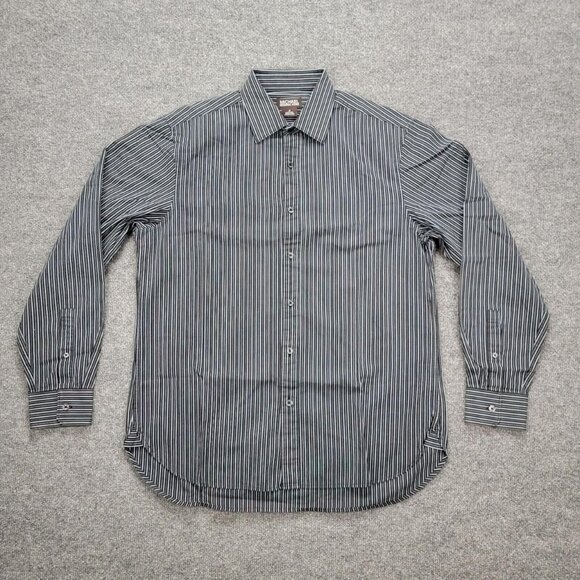 Michael Kors Shirt Mens Medium/Large Striped Button Up Long Sleeve Preppy Casual - Picture 1 of 8